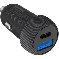 Зарядний пристрій ColorWay USB-C PD35W + USB QC3.0 car adapter (CW-CHA064PD-BK)