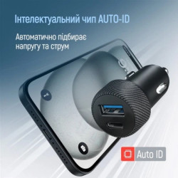 Зарядний пристрій ColorWay USB-C PD35W + USB QC3.0 car adapter (CW-CHA064PD-BK)