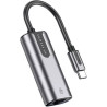 Перехідник USB-C to RJ45 Ethernet 1000Mbps Aluminum black Vention (CFNHB)
