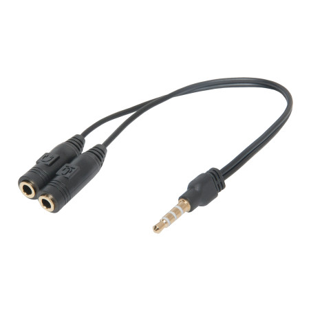 Перехідник Jack 3.5mm M 4pin to 2 Jack 3.5mm F (Audio+MIC) Headset Jack Defender (63012)