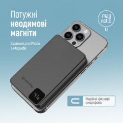 Батарея універсальна ColorWay 10 000 mAh PD/22.5W, 15W MagSafe Black (CW-PB100LPA1BK-WPDD)