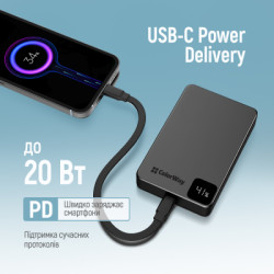 Батарея універсальна ColorWay 10 000 mAh PD/22.5W, 15W MagSafe Black (CW-PB100LPA1BK-WPDD)