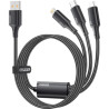 Дата кабель USB 2.0 AM to Lightning + Micro 5P + USB-C 1.2m 100W Essager (EXCMTL-JJ01-P)