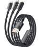 Дата кабель USB 2.0 AM to Lightning + Micro 5P + USB-C 1.2m 100W Essager (EXCMTL-JJ01-P)