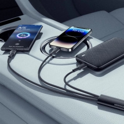 Дата кабель USB 2.0 AM to Lightning + Micro 5P + USB-C 1.2m 100W Essager (EXCMTL-JJ01-P)