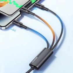 Дата кабель USB 2.0 AM to Lightning + Micro 5P + USB-C 1.2m 100W Essager (EXCMTL-JJ01-P)