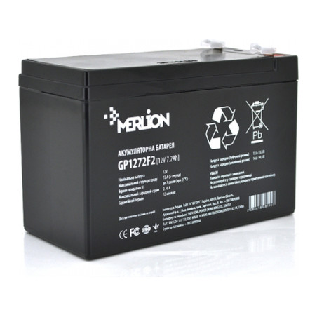 Батарея до ДБЖ Merlion 12V-7.2Ah black (GP1272F2B)