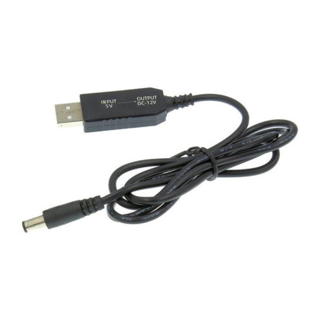 Кабель живлення USB to DC 5.5x2.1mm 12V 1.0m Dynamode (DM-USB-DC-5.5x2.1-12V)