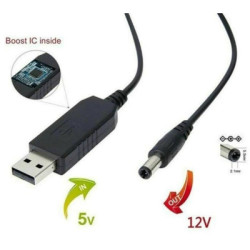 Кабель живлення USB to DC 5.5x2.1mm 12V 1.0m Dynamode (DM-USB-DC-5.5x2.1-12V)