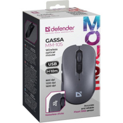 Мишка Defender Gassa MM-105 Wireless Silent Grey (52104)