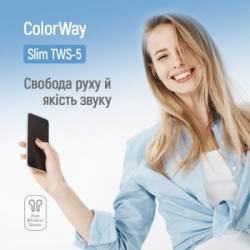 Навушники ColorWay Slim TWS-5 Earbuds Black (CW-TWS5BK)