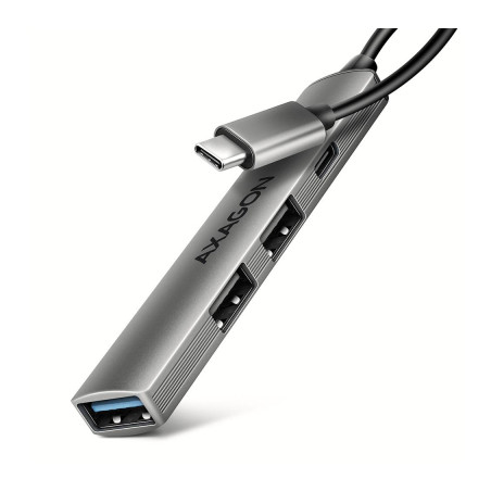 Концентратор AXAGON USB-C to 1xUSB-A 5Gbps + 2xUSB-A 480Mbps + 1xUSB-C 480Mbps 0.12m aluminum (HUE-STC)