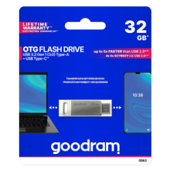 USB флеш накопичувач Goodram 32GB ODA3 Silver USB 3.0 / Type-C (ODA3-0320S0R11)