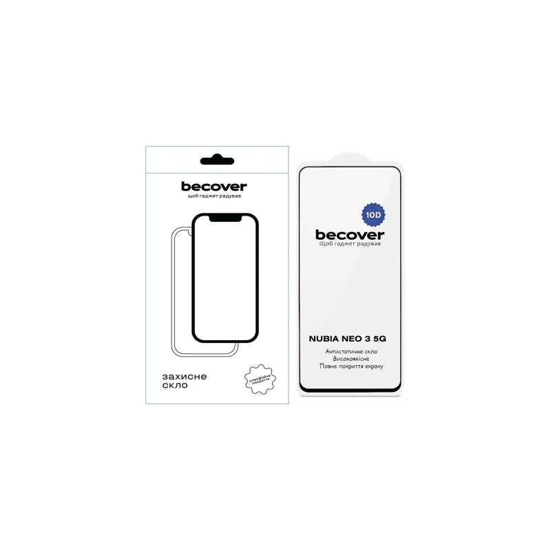 Скло захисне BeCover 10D Nubia Neo 3 5G Black (714762)