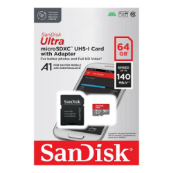 Карта пам'яті SanDisk 64GB microSD class 10 UHS-I Ultra (SDSQUAB-064G-GN6MA)