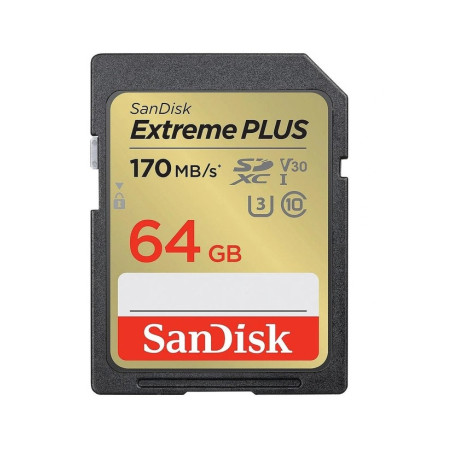 Карта пам'яті SanDisk 64GB SD class 10 UHS-I Extreme PLUS (SDSDXW2-064G-GNCIN)