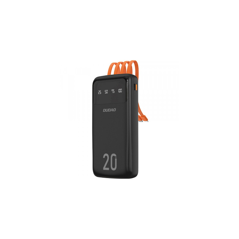 Батарея універсальна Dudao K6Pro+ 20000mAh 10W with USB-C/Lightning/MicroUSB/USB-A cables (6977196682393)