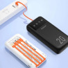 Батарея універсальна Dudao K6Pro+ 20000mAh 10W with USB-C/Lightning/MicroUSB/USB-A cables (6977196682393)