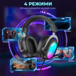 Навушники Fifine H16 7.1 RGB Black (H16)