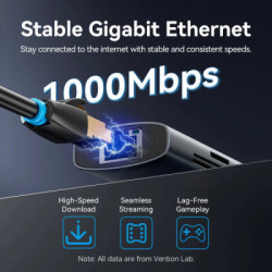 Концентратор Vention USB-C 9-in-1 HDMI 60Hz + 2xUSB 3.0 + RJ45 + SD/TF + 3.5mm + PD 100W (TGVHB)