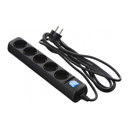Мережевий фільтр живлення 2E 5xSchuko, 3м black (2E-U05ESM3BK)