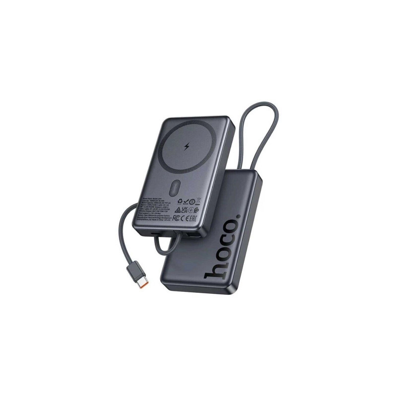 Батарея універсальна HOCO 10000 mAh Origen Dual PD/20W Magnetic with cable Type-C Metal Gray (Q44 / 714983)
