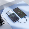 Батарея універсальна HOCO 10000 mAh Origen Dual PD/20W Magnetic with cable Type-C Metal Gray (Q44 / 714983)