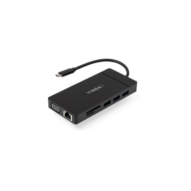 Концентратор Vinga USB-C 3.1 to VGA+HDMI+RJ45+3xUSB3.0+USB2.0+SD/TF+PD100W+Audio (VHYC10)