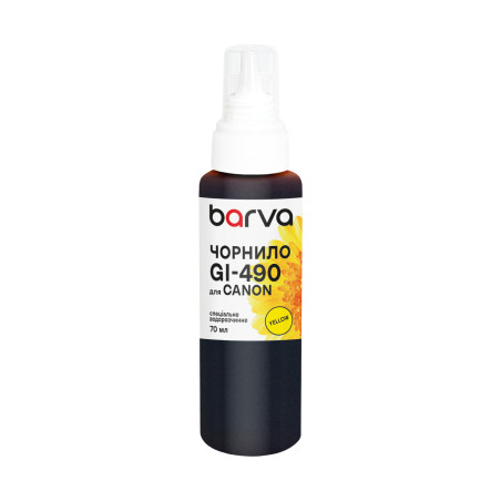 Чорнило Barva Canon GI-490 70 мл, special, yellow (G490-510e)