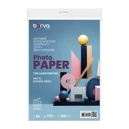 Папір Barva A4, 170 г/м2, Everyday, Laser, matt double-sided 100 с (LP-LBE170-461)
