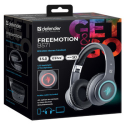 Навушники Defender FreeMotion B571 Bluetooth LED Gray (63571)