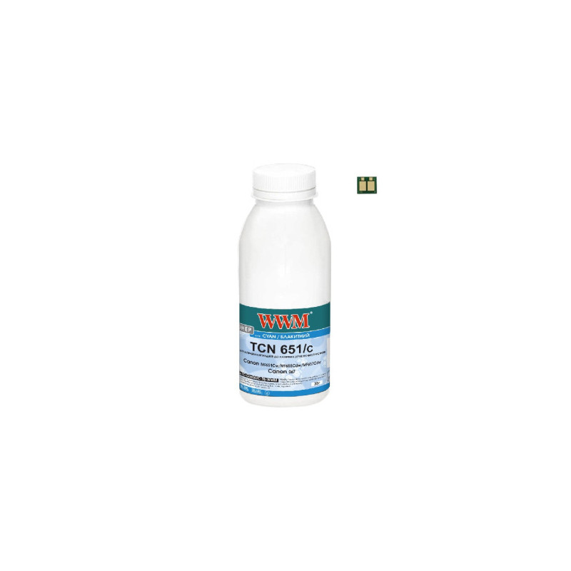 Тонер Canon MF651Cw/MF655Cdw/MF657Cdw, Canon 067 35г Cyan chip WWM (TC-Can067C-35-WWM)