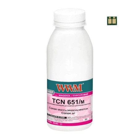 Тонер Canon MF651Cw/MF655Cdw/MF657Cdw, Canon 067 35г Magenta chip WWM (TC-Can067M-35-WWM)