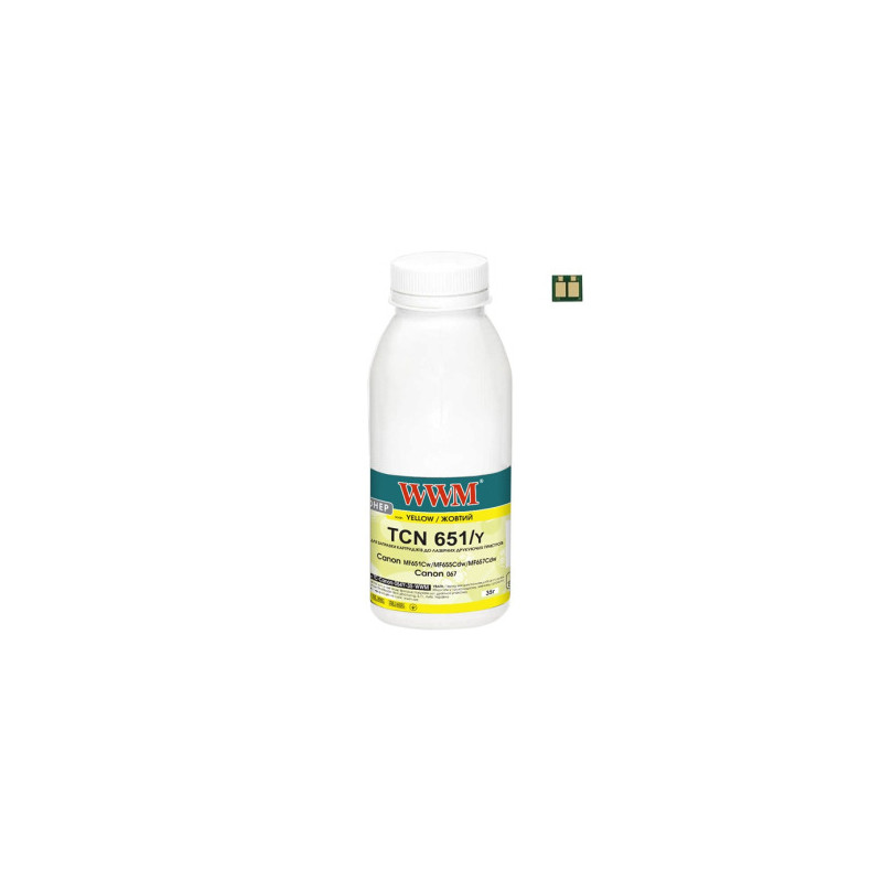 Тонер Canon MF651Cw/MF655Cdw/MF657Cdw, Canon 067 35г Yellow chip WWM (TC-Can067Y-35-WWM)