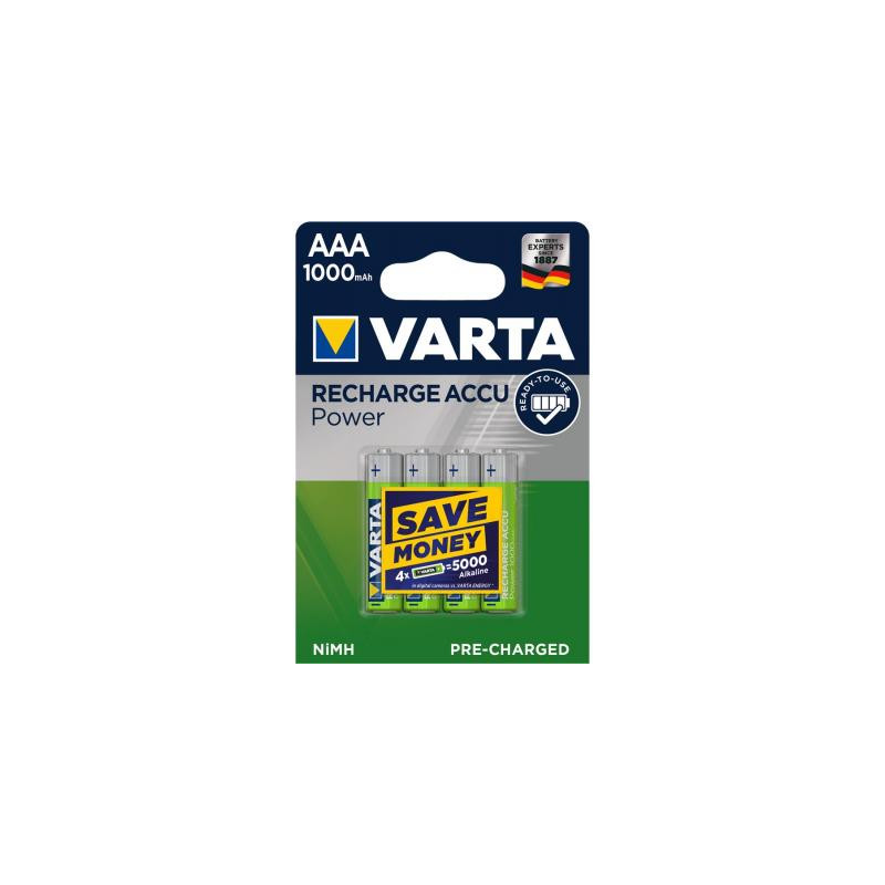 Акумулятор Varta AAA Rechargeable Accu 1000mAh * 4 (05703301404)