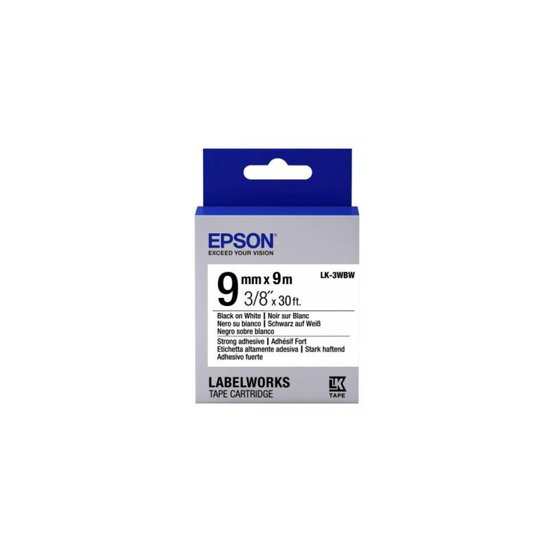 Стрічка для принтера етикеток Epson LK3WBW (C53S653007)