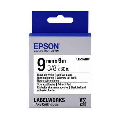 Стрічка для принтера етикеток Epson LK3WBW (C53S653007)