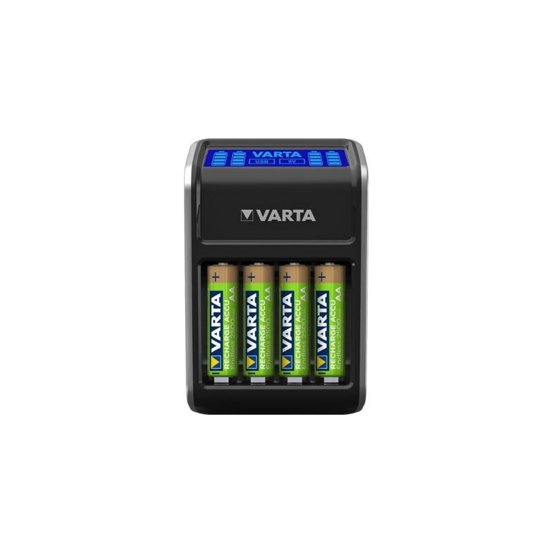 Зарядний пристрій для акумуляторів Varta LCD PLUG CHARGER +4*AA 2100 mAh (57687101441)