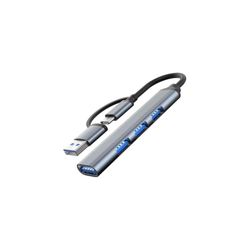 Концентратор Dynamode USB Type-C/Type-A to 1хUSB3.0, 3xUSB 2.0 metal (DM-UH-312AC)