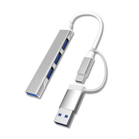 Концентратор Dynamode USB Type-C/Type-A to 1хUSB3.0, 3xUSB 2.0 metal (DM-UH-311AC)