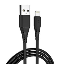 Зарядний пристрій ColorWay 1USB AUTO ID 2A (10W) black + cable Lightning (CW-CHS012CL-BK)