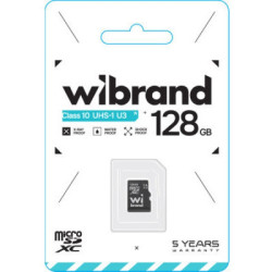 Карта пам'яті Wibrand 128GB mictoSD class 10 UHS-I U3 (WICDHU3/128GB)