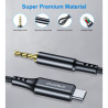 Перехідник USB-C to jack 3.5mm stereo audio (CDLA) 2.0m Choetech (AUX008-BK)