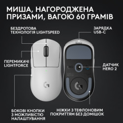 Мишка Logitech G Pro X Superlight 2 Lightspeed Wireless White (910-006638)