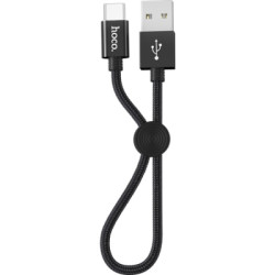 Дата кабель USB 2.0 AM to USB-C 0.25m 3A nylon X35 black HOCO (6931474707451)