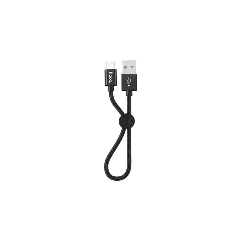 Дата кабель USB 2.0 AM to USB-C 0.25m 3A nylon X35 black HOCO (6931474707451)