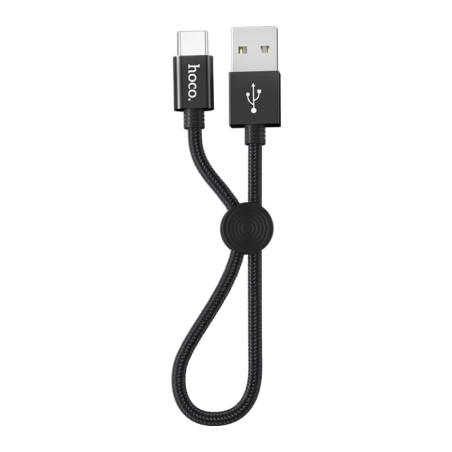 Дата кабель USB 2.0 AM to USB-C 0.25m 3A nylon X35 black HOCO (6931474707451)