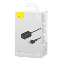 Зарядний пристрій Baseus 2xUSB-C 65W + 2xUSB GaN + cable USB-C to USB-C 100W 1.0m black (CCGP040101)