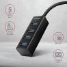 Концентратор AXAGON USB 3.1 to 4xUSB 3.0 1.2m black (HUE-M1AL)
