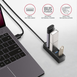 Концентратор AXAGON USB 3.1 to 4xUSB 3.0 1.2m black (HUE-M1AL)